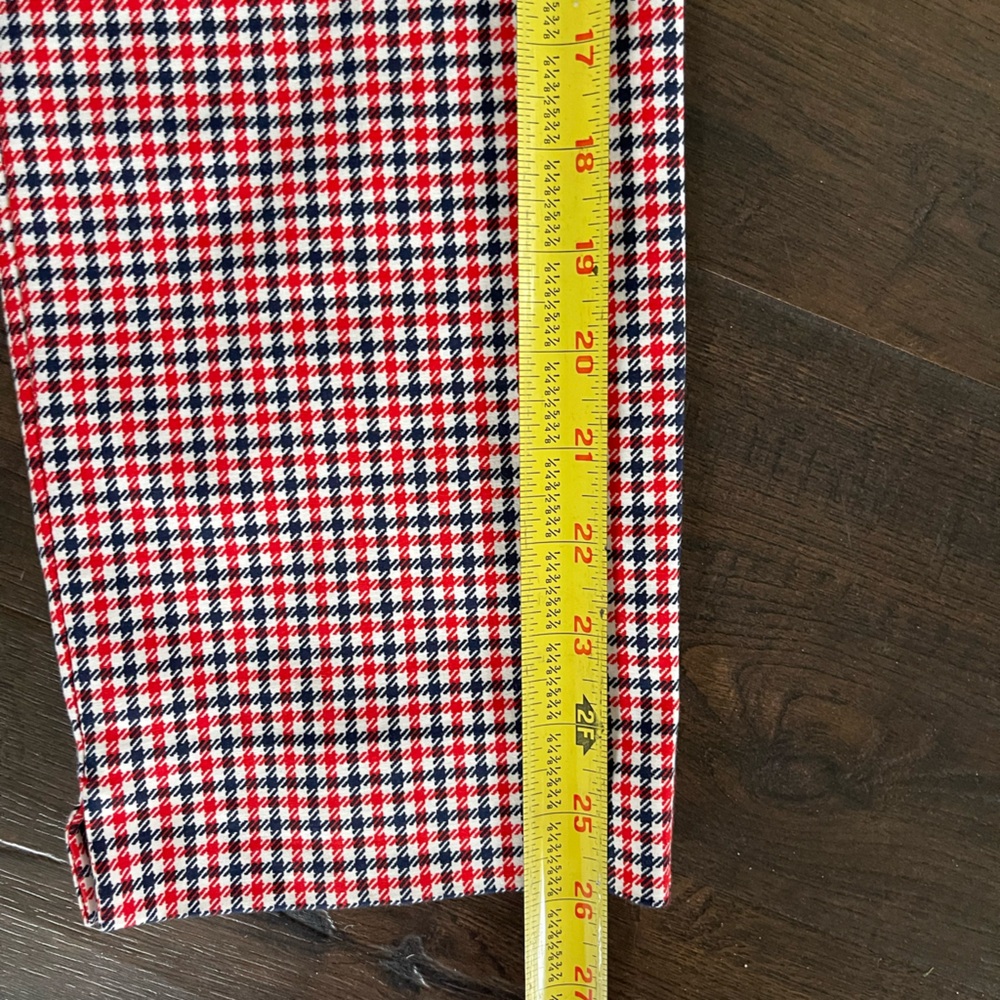 BODEN Richmond 7/8 Pants Red / Navy Houndstooth Stretch Ankle Length Pants Sz 6 - Picture 8 of 8